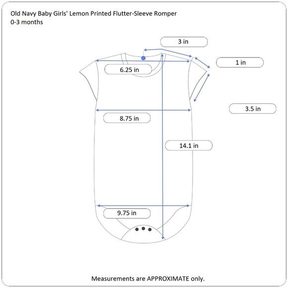 Old Navy Baby Girls' Lemon Printed Flutter-Sleeve Romper NWT - Picture 12 of 13